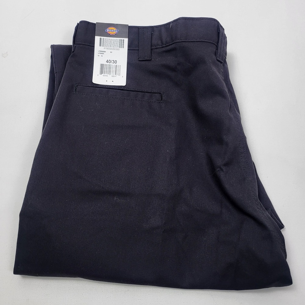 Men's 40x30 DICKIES‎ Black Canvas Straight Work Wear Pants LP7000BK Double Knee